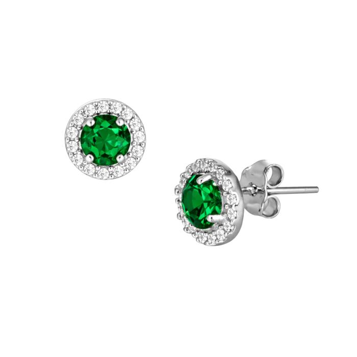 Γυναικεία Σκουλαρίκια Ροζέτα Λευκόχρυσος Κ9 SKU-85754