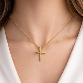 Σταυρός με Διαμάντια από Κίτρινο Χρυσό K18 SKU-85970