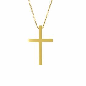 Σταυρός με Αλυσίδα Βάπτισης για Κορίτσι από Κίτρινο Χρυσό K9 SKU-85729