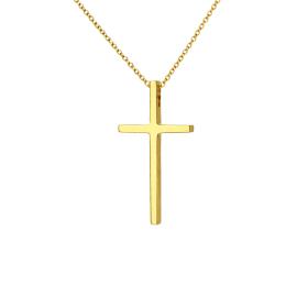 Σταυρός Βάπτισης με Αλυσίδα για Κορίτσι Χρυσός K9 SKU-85732