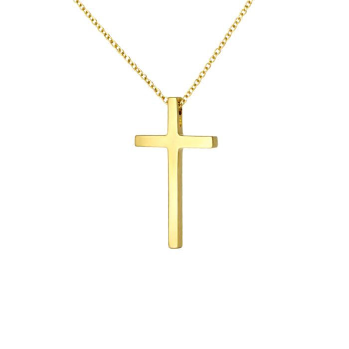 Σταυρός Βάπτισης για Κορίτσι από Κίτρινο Χρυσό K9 SKU-85735