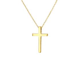 Γυναικείος Σταυρός με Αλυσίδα από Κίτρινο Χρυσό K9 SKU-85739
