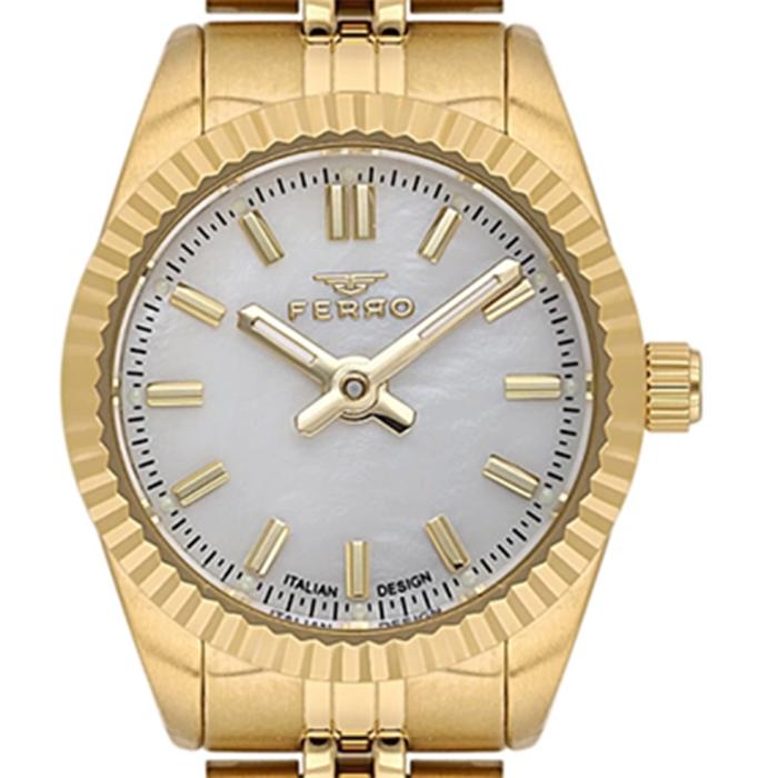 Γυναικείο Ρολόι FERRO με Χρυσό Μπρασελέ SKU-85002