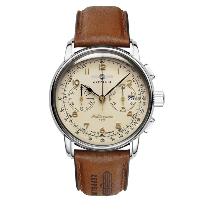 Ανδρικό Ρολόι ZEPPELIN Mediterranee με Καφέ Δερμάτινο Λουράκι SKU-85661