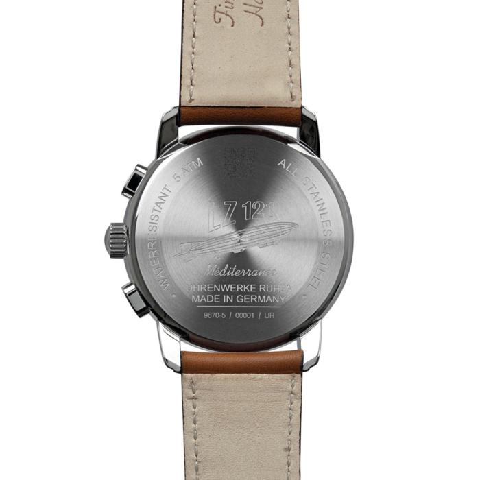 Ανδρικό Ρολόι ZEPPELIN Mediterranee με Καφέ Δερμάτινο Λουράκι SKU-85661