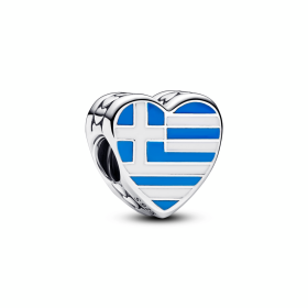 Σύμβολο Ελληνική Σημαία σε Σχήμα Καρδιάς Ασήμι 925° SKU-86555