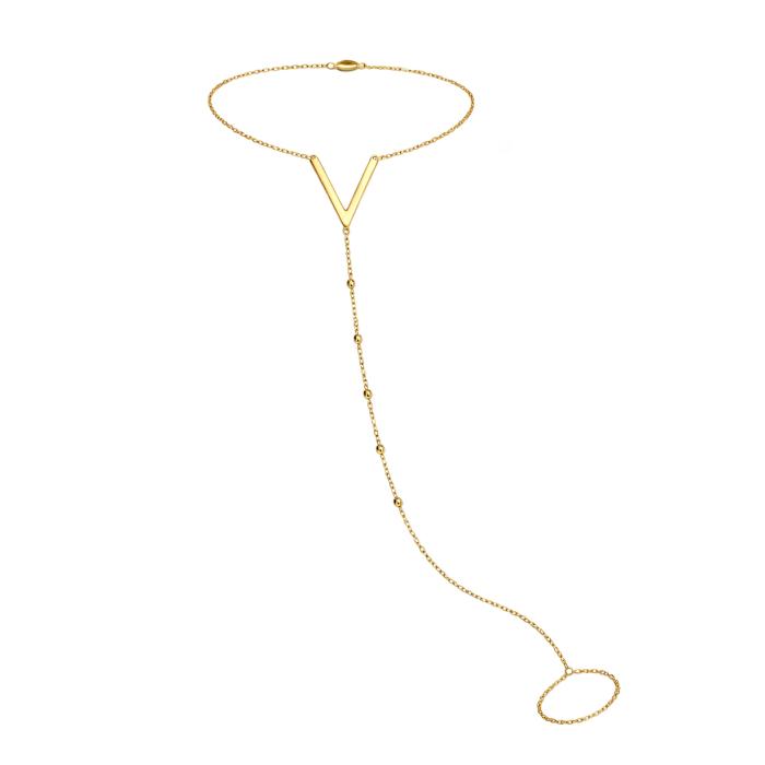 Γυναικείο Βραχιόλι Δαχτυλίδι από Κίτρινο Χρυσό Κ14 SKU-86276