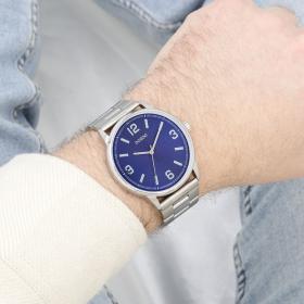 Ρολόι OOZOO Timepieces με Μπλέ Καντράν & Ασημί Μπρασελέ SKU-86915
