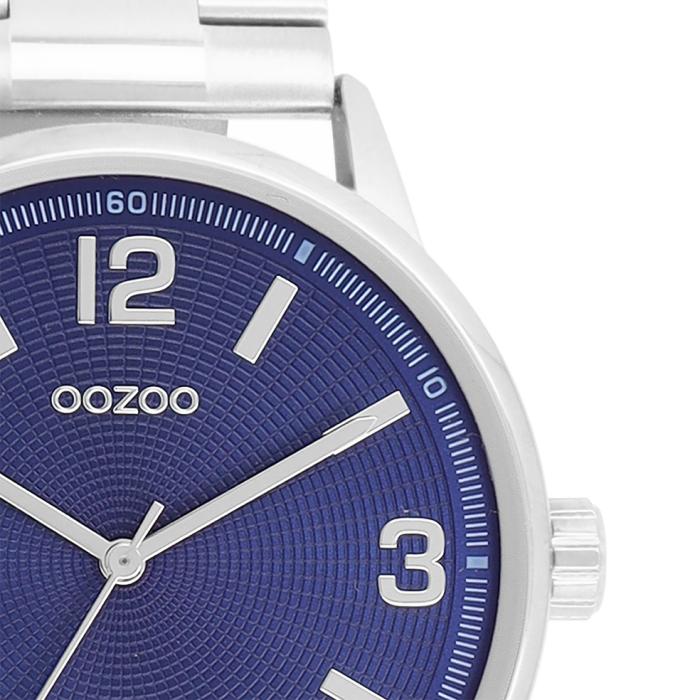 Ρολόι OOZOO Timepieces με Μπλέ Καντράν & Ασημί Μπρασελέ SKU-86915