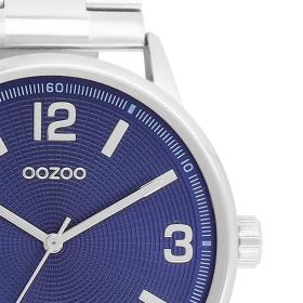 Ρολόι OOZOO Timepieces με Μπλέ Καντράν & Ασημί Μπρασελέ SKU-86915