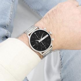 Ρολόι OOZOO Timepieces με Μαύρο Καντράν & Ασημί Μπρασελέ SKU-86917