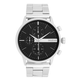 Ρολόι OOZOO Timepieces με Μαύρο Καντράν & Ασημί Μπρασελέ SKU-86917