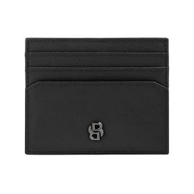 Δερμάτινη Καρτοθήκη BOSS Double B Saffiano Black Μαύρο SKU-86153