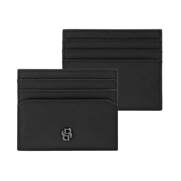 Δερμάτινη Καρτοθήκη BOSS Double B Saffiano Black Μαύρο SKU-86153