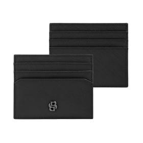 Δερμάτινη Καρτοθήκη BOSS Double B Saffiano Black Μαύρο SKU-86153