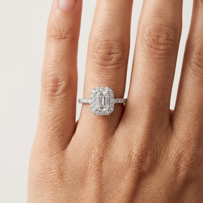 Δαχτυλίδι με Lab Grown Διαμάντια σε Λευκόχρυσο K14 SKU-86065