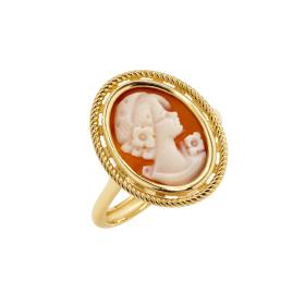 Γυναικείο Δαχτυλίδι Cameo από Κίτρινο Χρυσό K14 SKU-86693