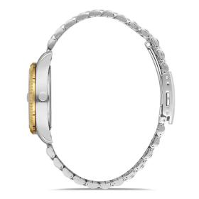 Γυναικείο Ρολόι FERRO με Ασημι Καντράν & Δίχρωμο Μπρασελέ SKU-86522