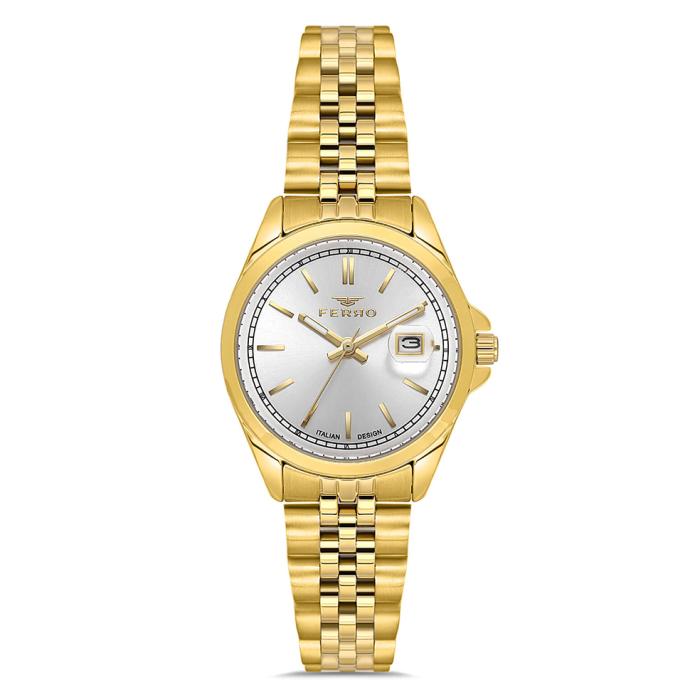 Γυναικείο Ρολόι FERRO με Χρυσό Μπρασελέ SKU-86526