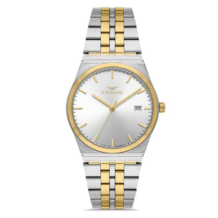 Γυναικείο Ρολόι FERRO με Δίχρωμο Μπρασελέ SKU-86531