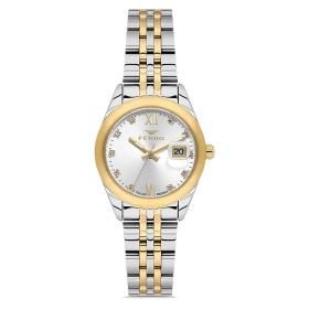 Γυναικείο Ρολόι FERRO με Δίχρωμο Καντράν SKU-86529