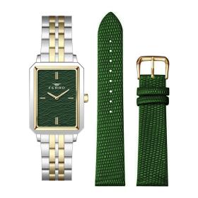 Γυναικείο Ρολόι FERRO με Δίχρωμο Μπρασελέ & Λουράκι ΣΕΤ SKU-86540