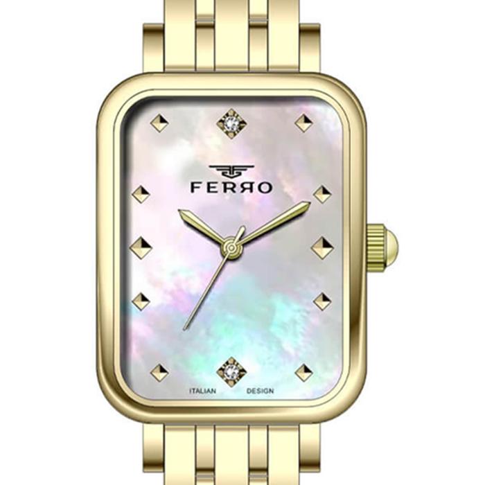 Γυναικείο Ρολόι FERRO με Χρυσό Μπρασελέ SKU-86525