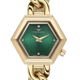 Γυναικείο Ρολόι FERRO με Πράσινο Καντράν SKU-86527