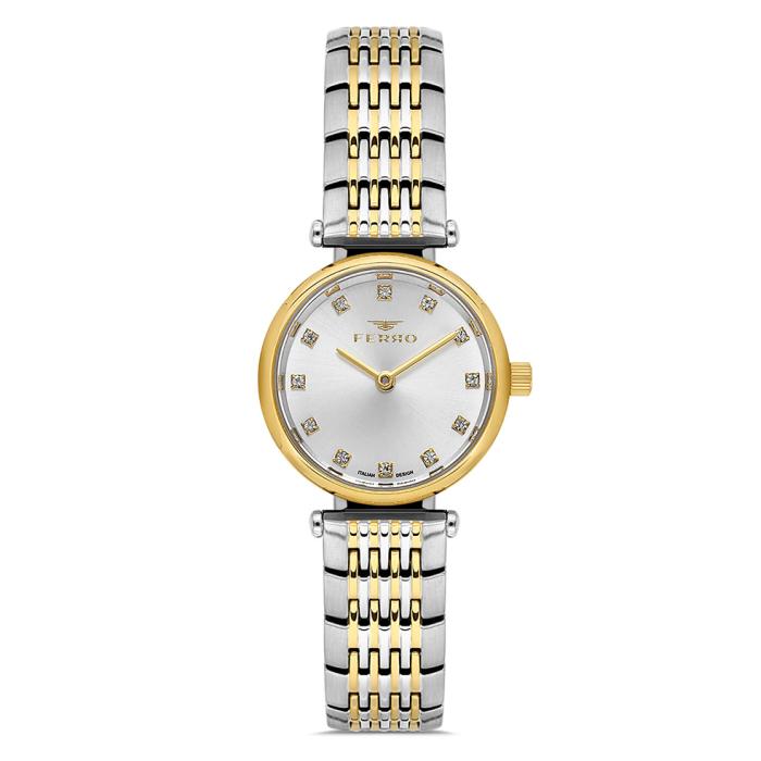 Γυναικείο Ρολόι FERRO με Δίχρωμο Μπρασελέ SKU-86537