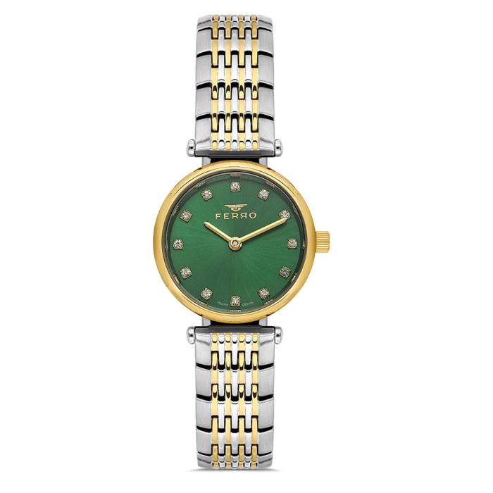 Γυναικείο Ρολόι FERRO με Δίχρωμο Μπρασελέ SKU-86538