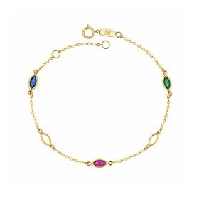 Γυναικείο Βραχιόλι Χρυσός Κ9 με Ζιργκόν SKU-86119