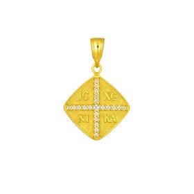 Φυλαχτό Κωνσταντινάτο Χρυσός Κ9 με Λευκά Ζιργκόν SKU-86312