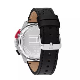 Ανδρικό Ρολόι TOMMY HILFIGER Bank με Μαύρο Δερμάτινο Λουράκι SKU-86371