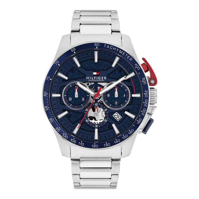 Ανδρικό Ρολόι TOMMY HILFIGER Bank με Μπλέ Καντράν SKU-86388