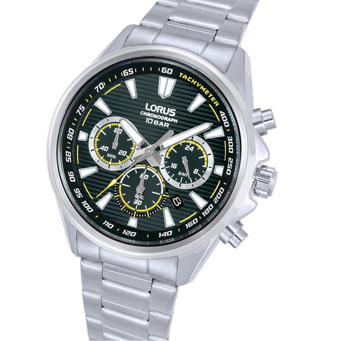 Ανδρικό Ρολόι LORUS Sports με Μαύρο Καντράν & Ασημί Μπρασελέ SKU-86684