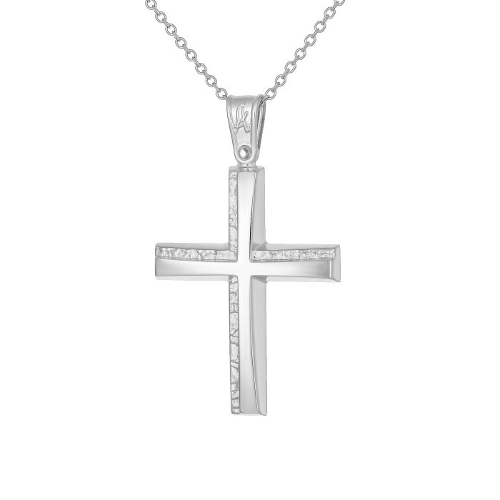 Σταυρός Λευκόχρυσος K14 SKU-86456