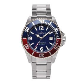 Ανδρικό Ρολόι THORTON Arkyn με Μπλέ Καντράν & Ασημί Μπρασελέ SKU-86508