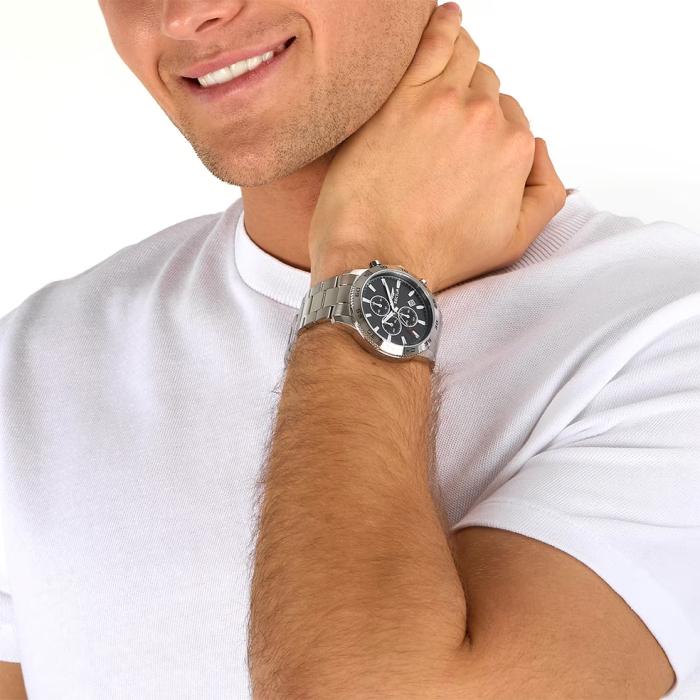 Ανδρικό Ρολόι SECTOR 270 με Μαύρο Καντράν & Ασημί Μπρασελέ SKU-86495