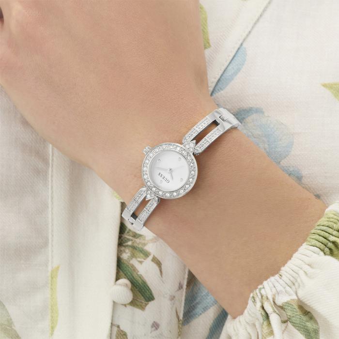 Γυναικείο Ρολόι GUESS Cassidy με Ασημί Καντράν & Κρύσταλλα SKU-86098