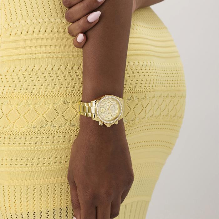 Γυναικείο Ρολόι GUESS Victoria με Χρυσό Καντράν & Κρύσταλλα SKU-86099