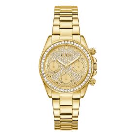 Γυναικείο Ρολόι GUESS Victoria με Χρυσό Καντράν & Κρύσταλλα SKU-86099