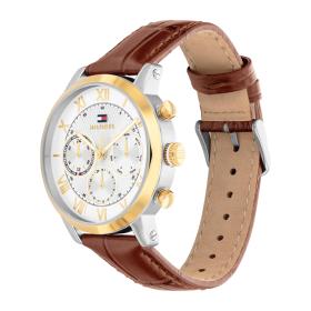 Ανδρικό Ρολόι TOMMY HILFIGER Oxford με Καφέ Δερμάτινο Λουράκι SKU-87217