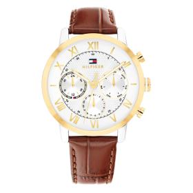 Ανδρικό Ρολόι TOMMY HILFIGER Oxford με Καφέ Δερμάτινο Λουράκι SKU-87217