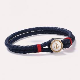 Ανδρικό Βραχιόλι Tommy Hilfiger με Μπλέ Δέρμα & Ανοξείδωτο Ατσάλι SKU-87985