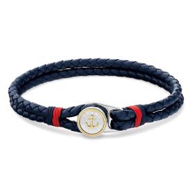 Ανδρικό Βραχιόλι Tommy Hilfiger με Μπλέ Δέρμα & Ανοξείδωτο Ατσάλι SKU-87985