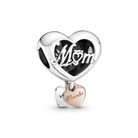 Σύμβολο με Καρδιές Thank You Mum Ασήμι 925° και Ροζ Επιχρύσωση Κ14 SKU-87410