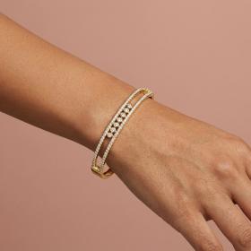 Βραχιόλι Χειροπέδα με Lab Grown Diamond από Κίτρινο Χρυσό K14 SKU-87802