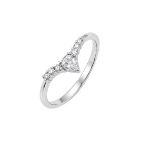Δαχτυλίδι Σειρέ Δάκρυ με Lab Grown Diamond Λευκόχρυσος K14 SKU-87051