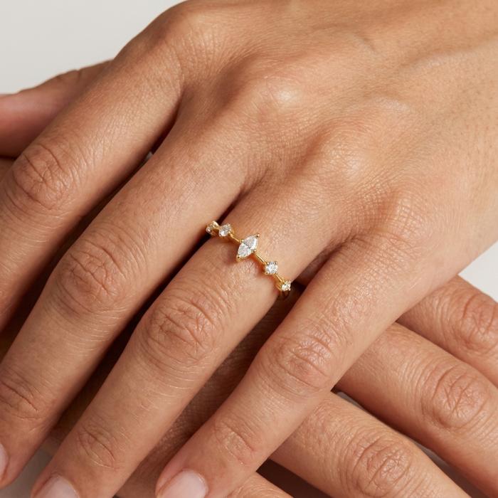 Δαχτυλίδι Σειρέ με Lab Grown Diamonds από Κίτρινο Χρυσό K14 SKU-87057