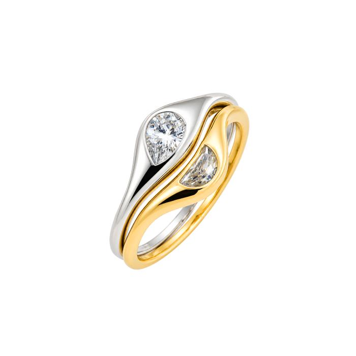 Δαχτυλίδι με Lab Grown Diamonds Λευκόχρυσος & Χρυσός Κ14 SKU-87800